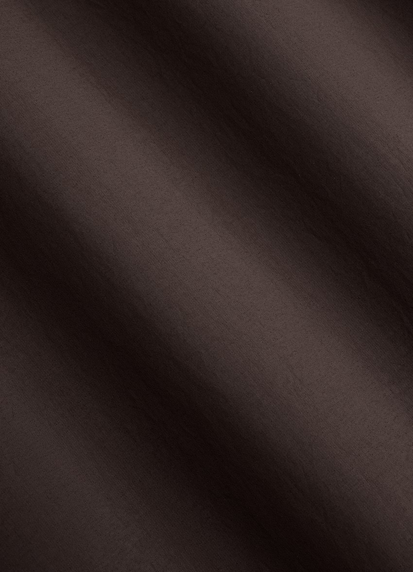 SUITSUPPLY Water-Repellent Technical Fabric by Olmetex, Italy Dark Brown Belted Trench Coat