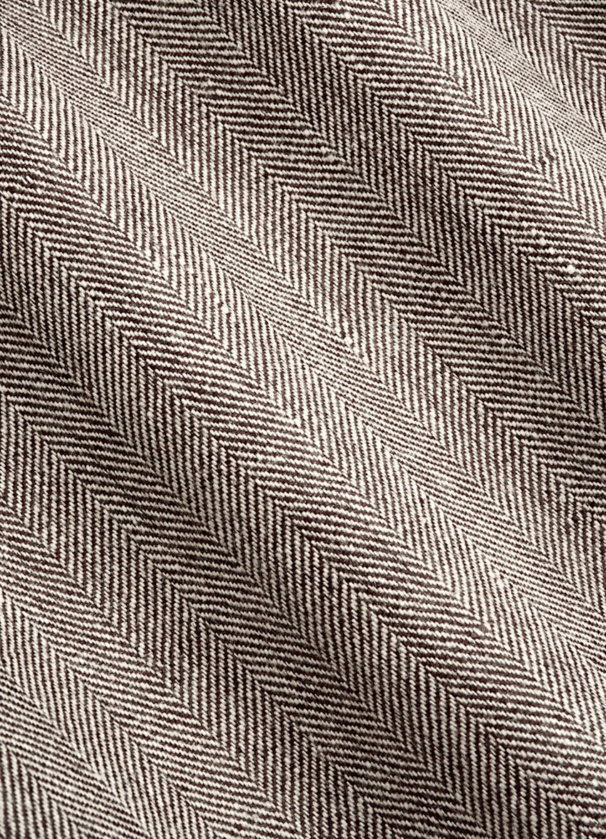 SUITSUPPLY Pure Linen - Baird McNutt, Regno Unito Dark Brown Herringbone Raglan Bomber Jacket