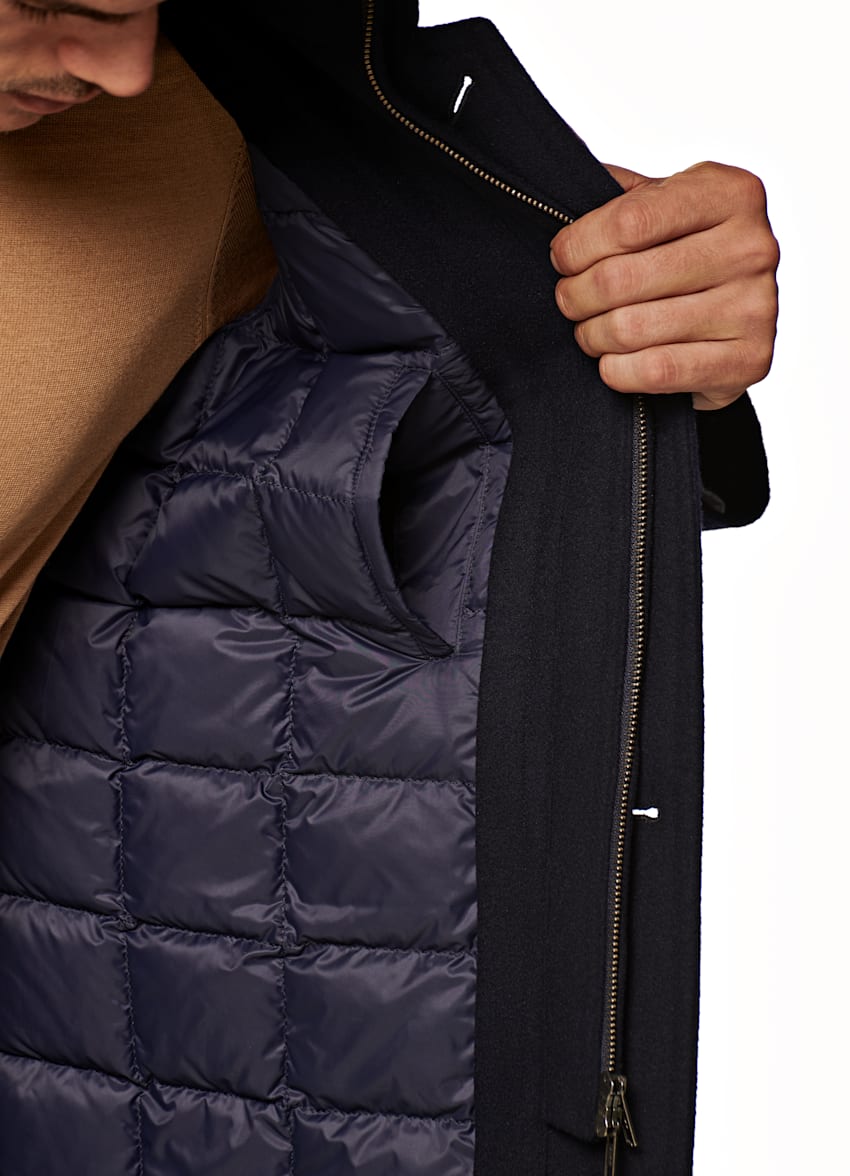 Navy padded jacket clearance