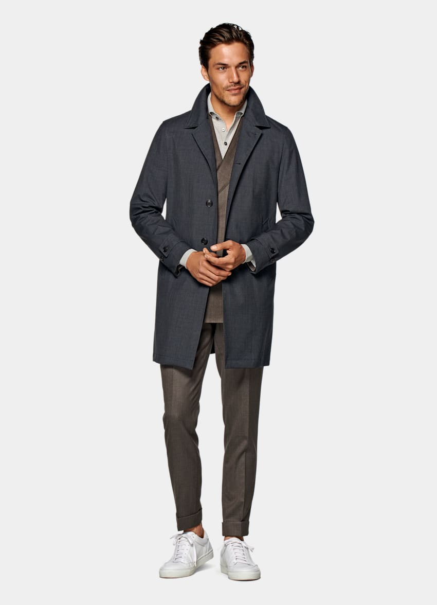 gray wool car coat