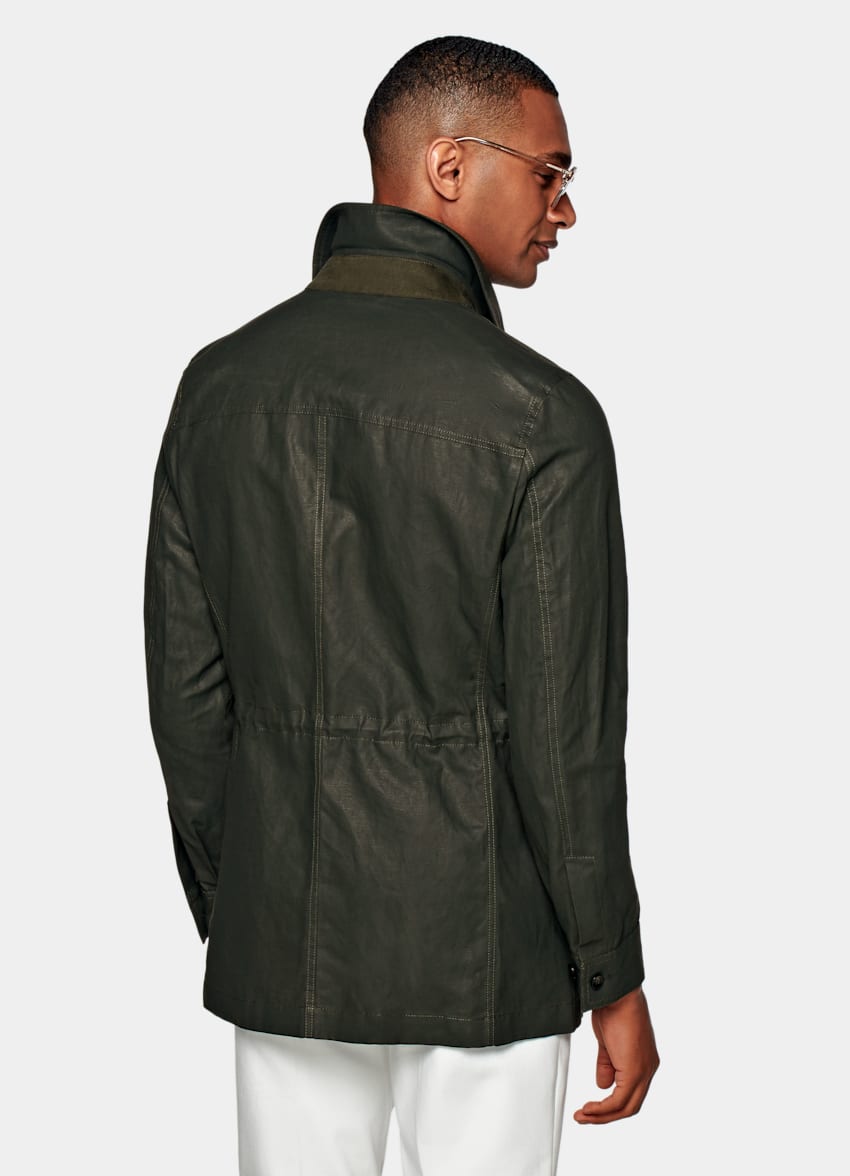 Green Field Jacket | Water-Resistant cotton linen | Suitsupply Online Store