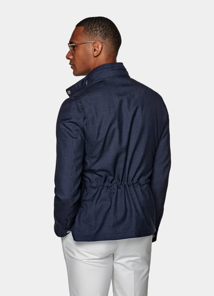 Mid Blue Field Jacket Pure Wool Suitsupply Online Store