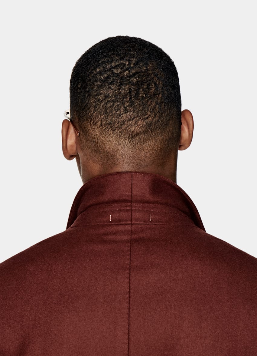 Dark Red Overcoat | Pure Wool | Suitsupply Online Store