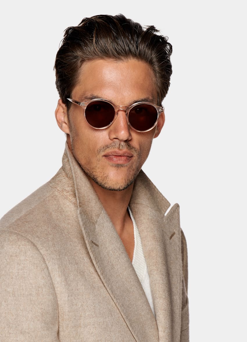 Light Brown Belted Overcoat | Yak Cashmere | Suitsupply Online Store