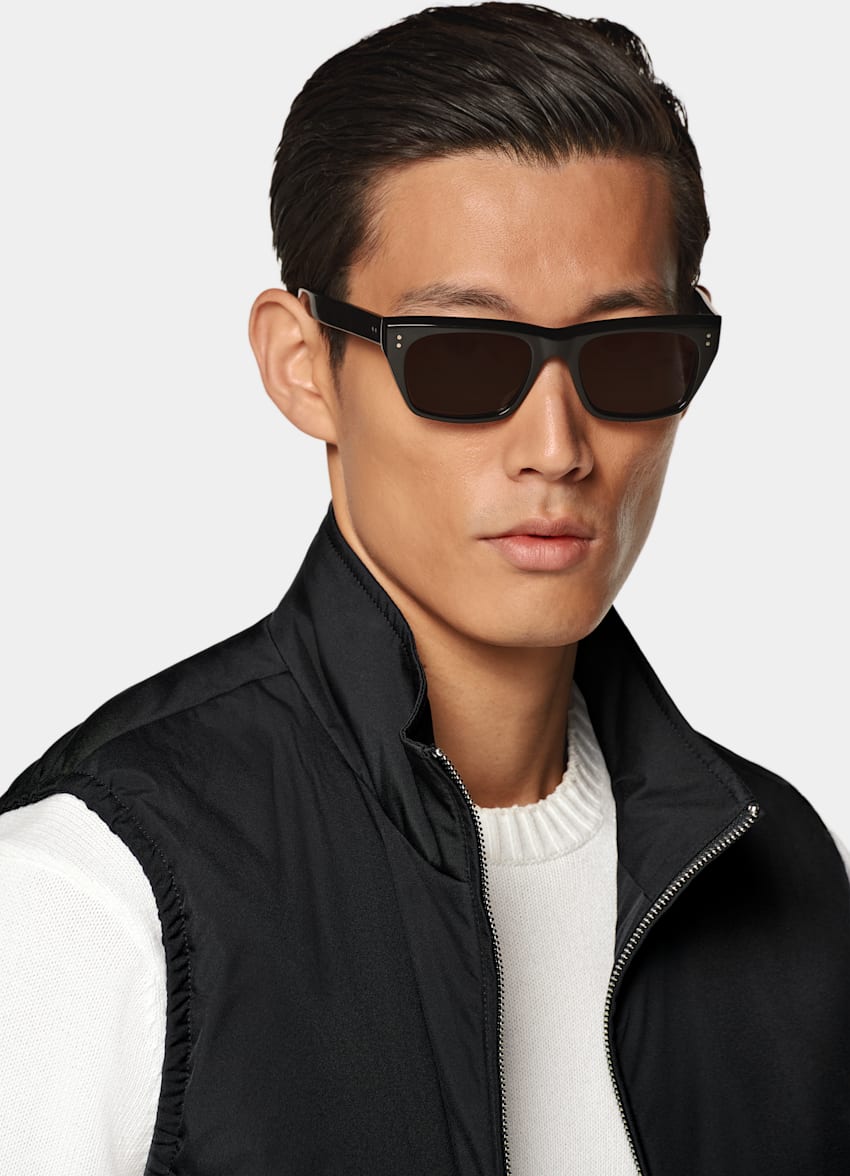 SUITSUPPLY Tissu technique déperlant - Olmetex, Italie Doudoune légère zippée sans manches noire