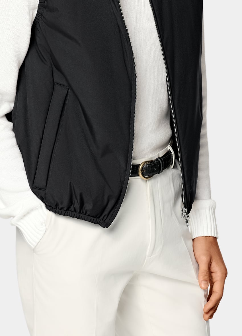 SUITSUPPLY Tissu technique déperlant - Olmetex, Italie Doudoune légère zippée sans manches noire