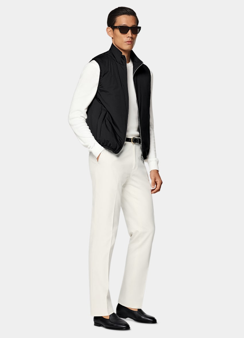 SUITSUPPLY Tissu technique déperlant - Olmetex, Italie Doudoune légère zippée sans manches noire