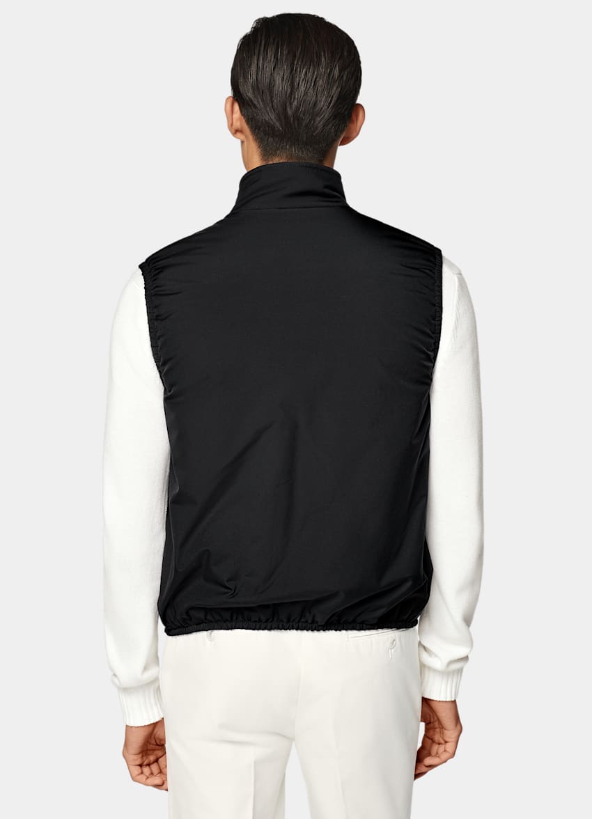 SUITSUPPLY Tissu technique déperlant - Olmetex, Italie Doudoune légère zippée sans manches noire