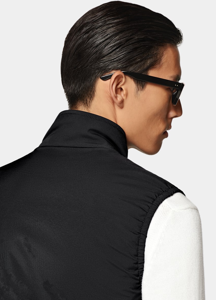 SUITSUPPLY Tissu technique déperlant - Olmetex, Italie Doudoune légère zippée sans manches noire