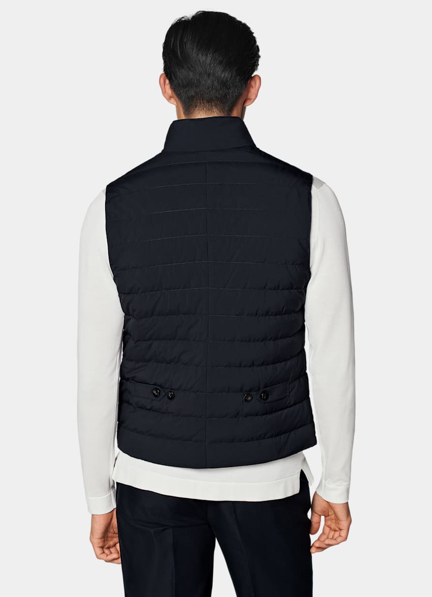 SUITSUPPLY Technical Fabric by Olmetex, Italy Navy Down Vest