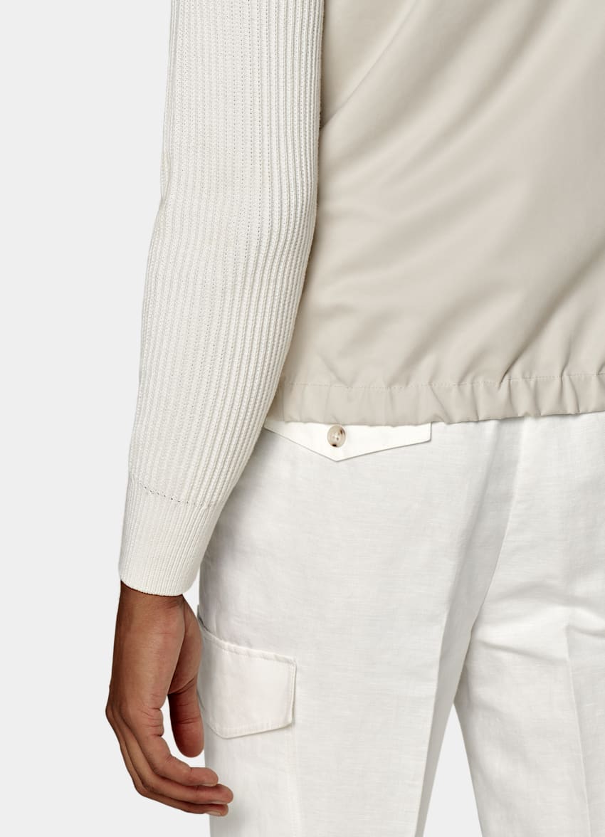 SUITSUPPLY Water-Repellent Technical Fabric by Olmetex, Italy Off-White & Sand Reversible Reversible Vest