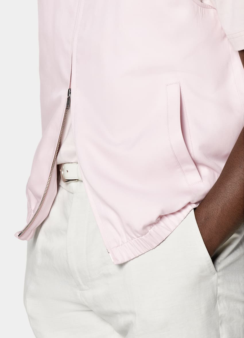 SUITSUPPLY Pure Silk by Lanificio Ermenegildo Zegna, Italy Light Pink Zip Vest