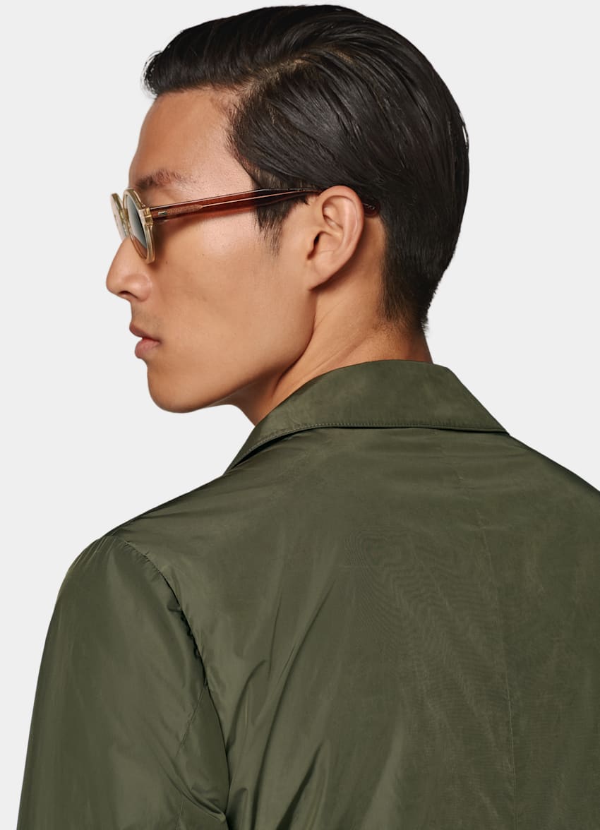 Green Field Jacket in Water-Repellent Technical Fabric
