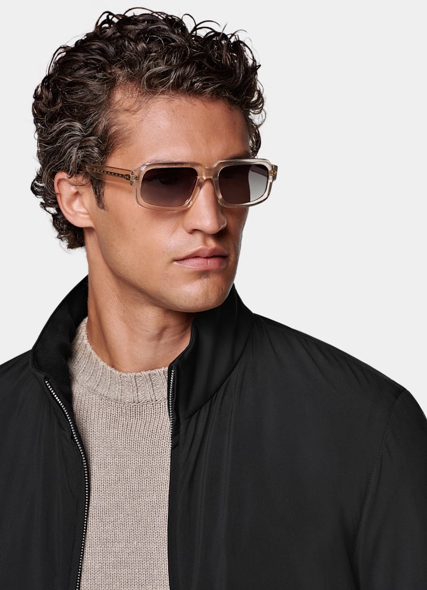 SUITSUPPLY Wasserabweisender technischer Stoff von Olmetex, Italien Wende-Bomberjacke schwarz
