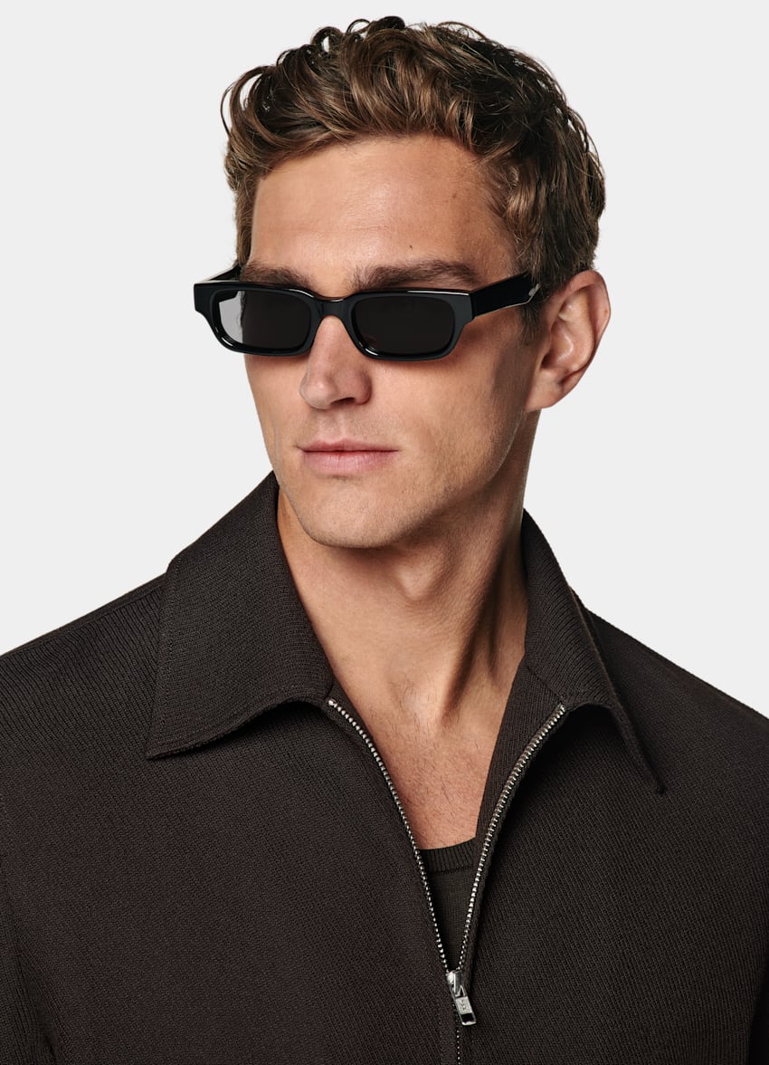 SUITSUPPLY Pure Wool by Rogna, Italy Dark Brown Bomber Jacket
