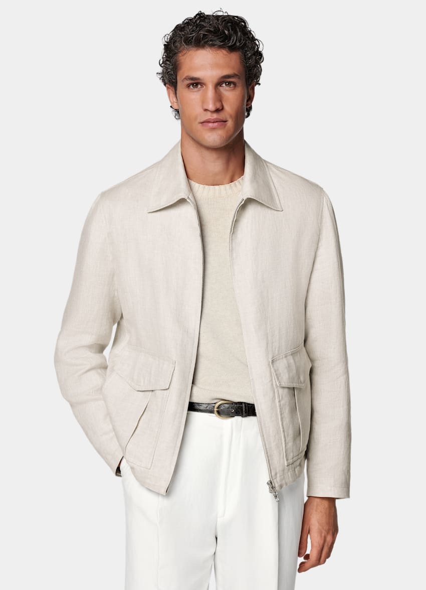 SUITSUPPLY Puro lino - Baird McNutt, Regno Unito Bomber color sabbia