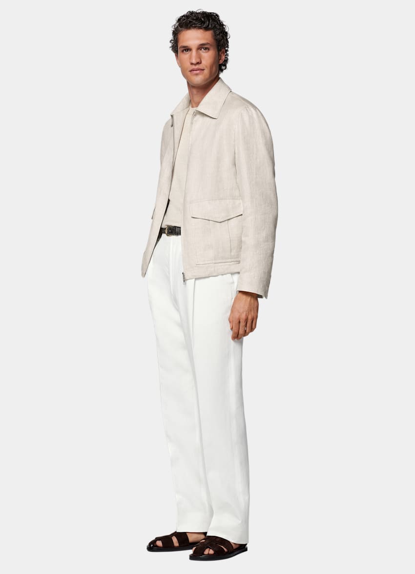 SUITSUPPLY Puro lino - Baird McNutt, Regno Unito Bomber color sabbia