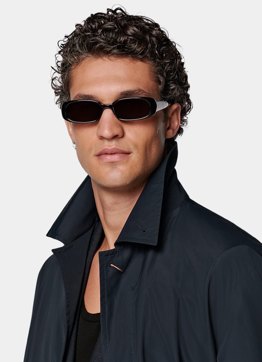 SUITSUPPLY 意大利 Lanificio Ermenegildo Zegna 生产的防泼溅技术面料面料 藏青色大衣