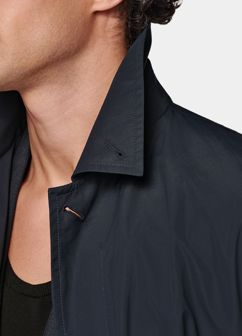 SUITSUPPLY 意大利 Lanificio Ermenegildo Zegna 生产的防泼溅技术面料面料 藏青色大衣