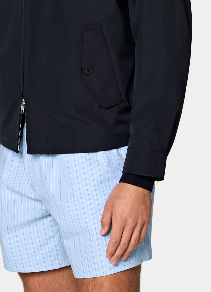 SUITSUPPLY Polyamid Schurwolle Seide von Lanificio Ermenegildo Zegna, Italien Navy Bomberjacke mit Raglan&auml;rmeln