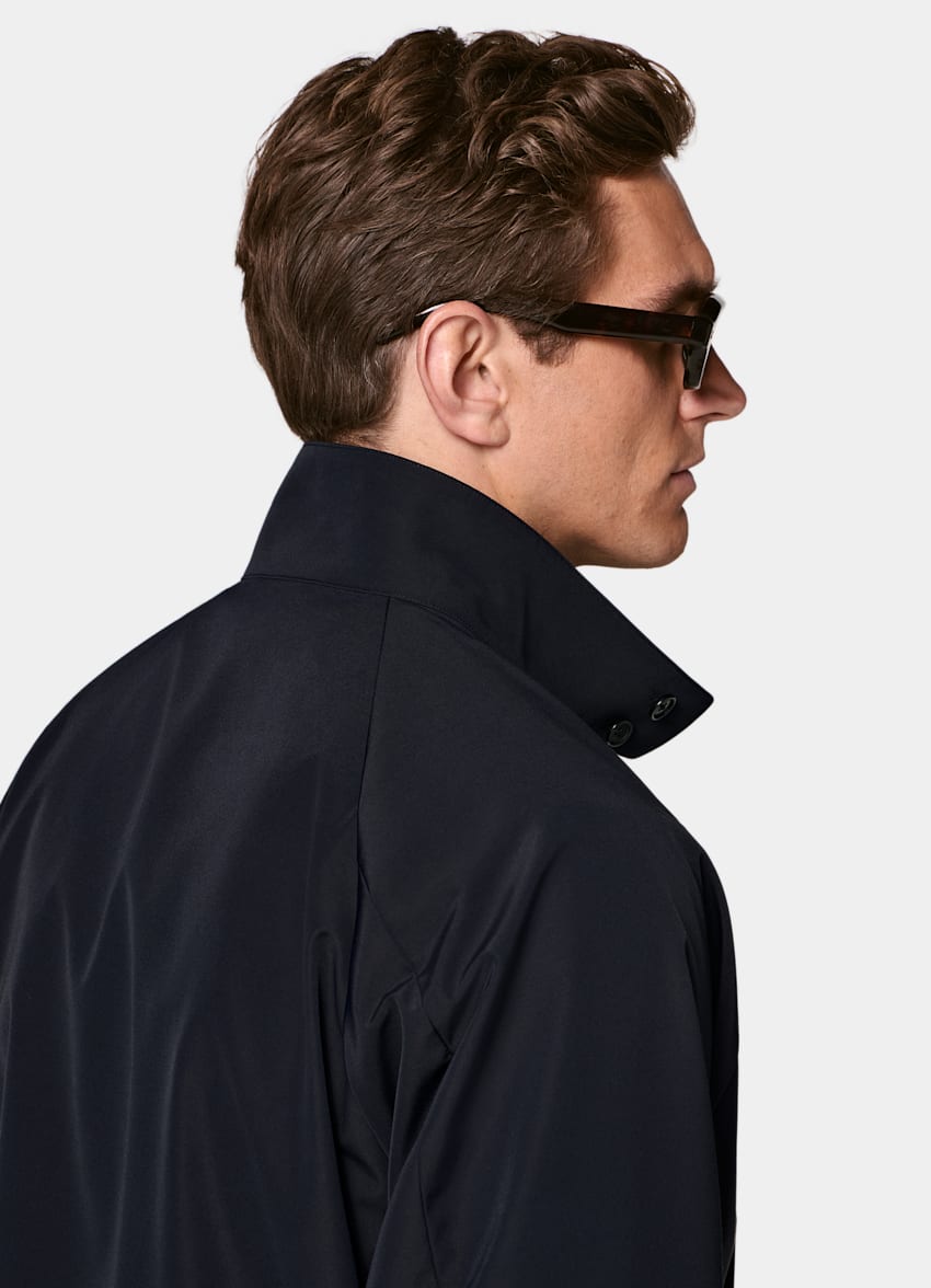 SUITSUPPLY Polyamid Schurwolle Seide von Lanificio Ermenegildo Zegna, Italien Navy Bomberjacke mit Raglan&auml;rmeln