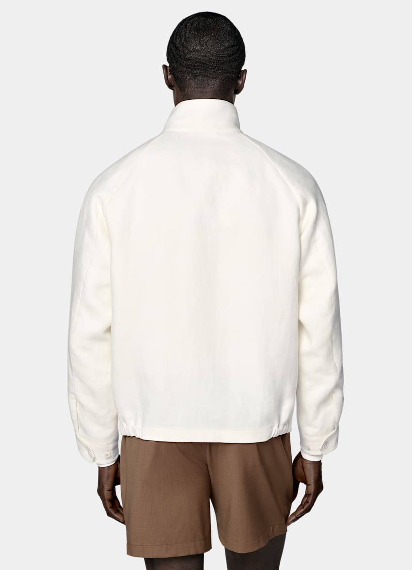 SUITSUPPLY Lino y algod&oacute;n de ARCH&eacute;, Italia Chaqueta bomber ragl&aacute;n crudo