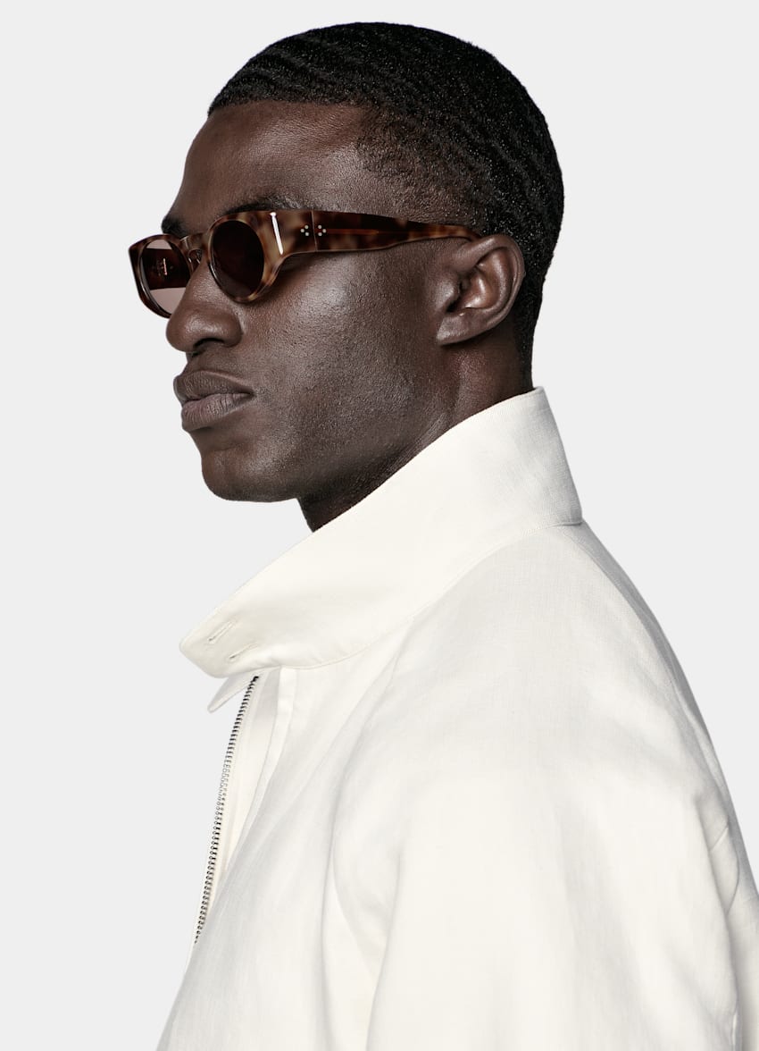 SUITSUPPLY Lino y algod&oacute;n de ARCH&eacute;, Italia Chaqueta bomber ragl&aacute;n crudo