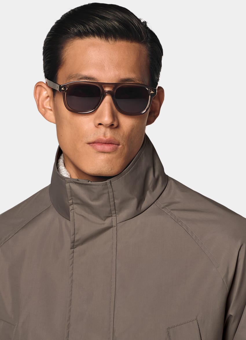 SUITSUPPLY Technical Fabric von Majocchi, Italien Taupe Field Jacket