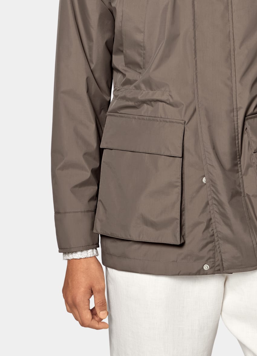 SUITSUPPLY Technical Fabric von Majocchi, Italien Taupe Field Jacket