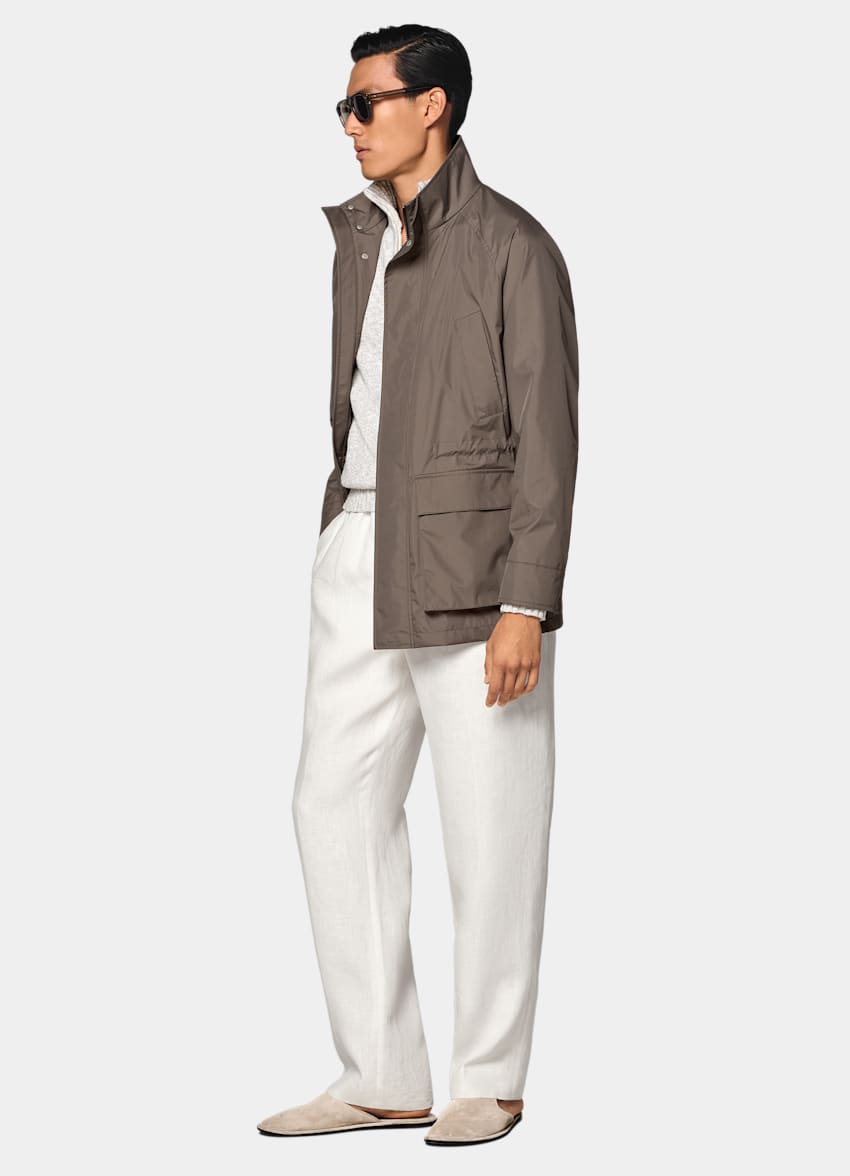 SUITSUPPLY Technical Fabric von Majocchi, Italien Taupe Field Jacket