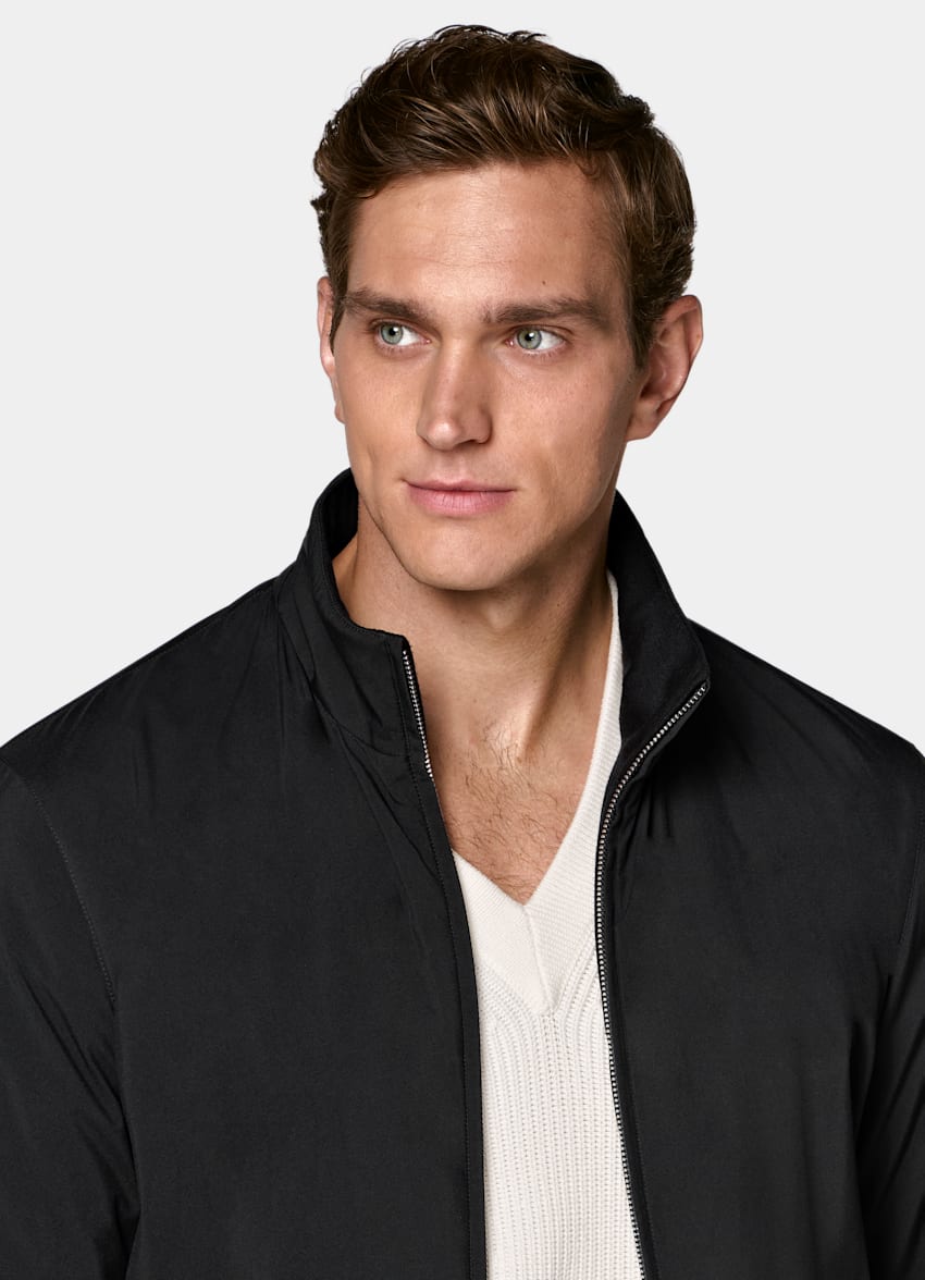 SUITSUPPLY 기능성 소재, Olmetex, 이탈리아 블랙 양면 봄버 재킷