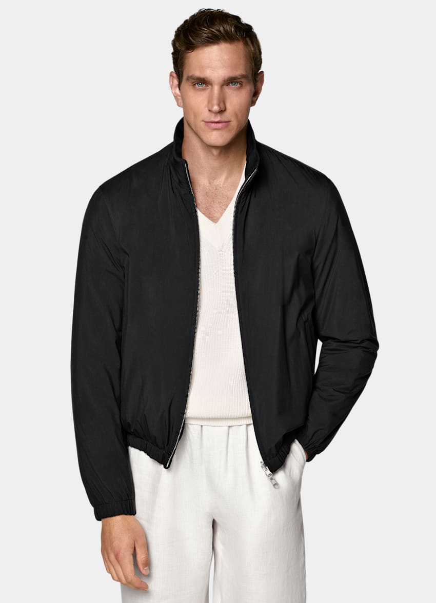 SUITSUPPLY 기능성 소재, Olmetex, 이탈리아 블랙 양면 봄버 재킷