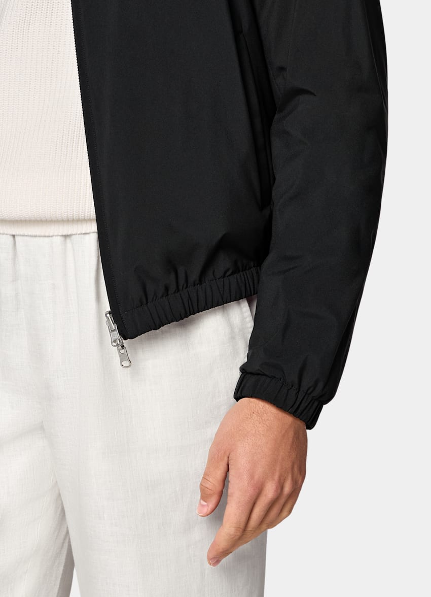 SUITSUPPLY 기능성 소재, Olmetex, 이탈리아 블랙 양면 봄버 재킷