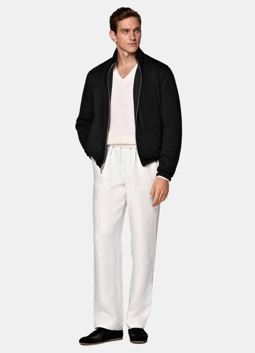 SUITSUPPLY 기능성 소재, Olmetex, 이탈리아 블랙 양면 봄버 재킷