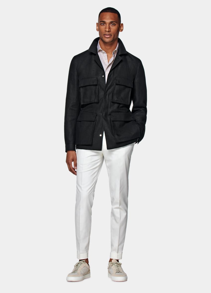 Black Field Jacket | Pure Linen | SUITSUPPLY