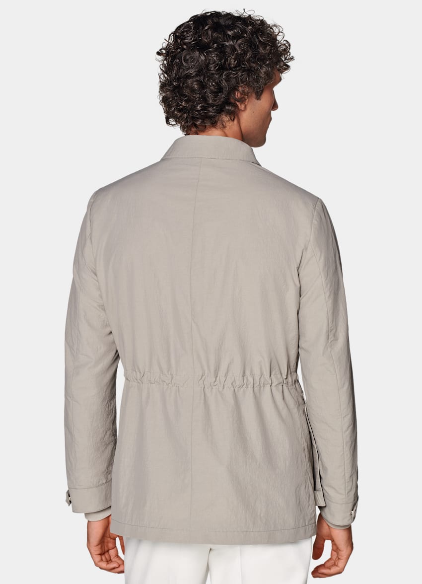SUITSUPPLY Water-Repellent Technical Fabric by Olmetex, Italy Light Taupe Field Jacket
