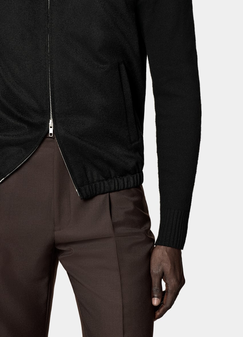 SUITSUPPLY Puro cashmere - Rogna, Italia Smanicato nero con zip