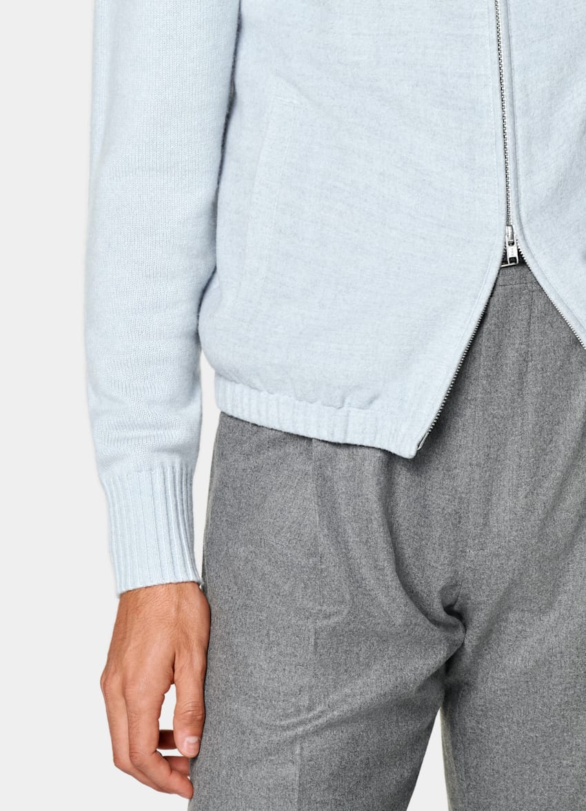 SUITSUPPLY Pure laine S180 - Drago, Italie Veste sans manches zippée bleu clair