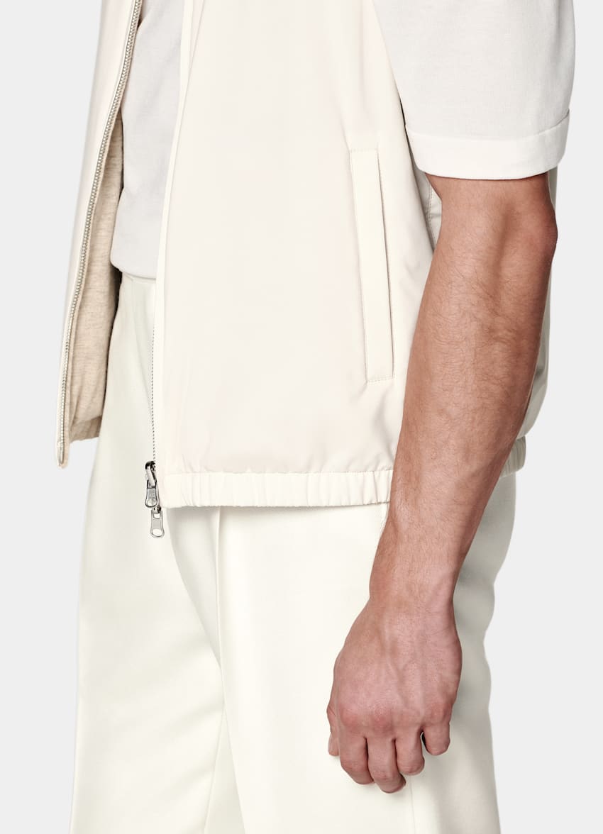 Off-White Reversible Zip Vest in Technical Fabric