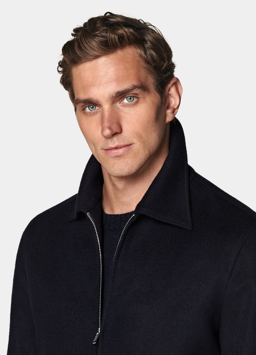 SUITSUPPLY Pure Wool Navy Bomber Jacket