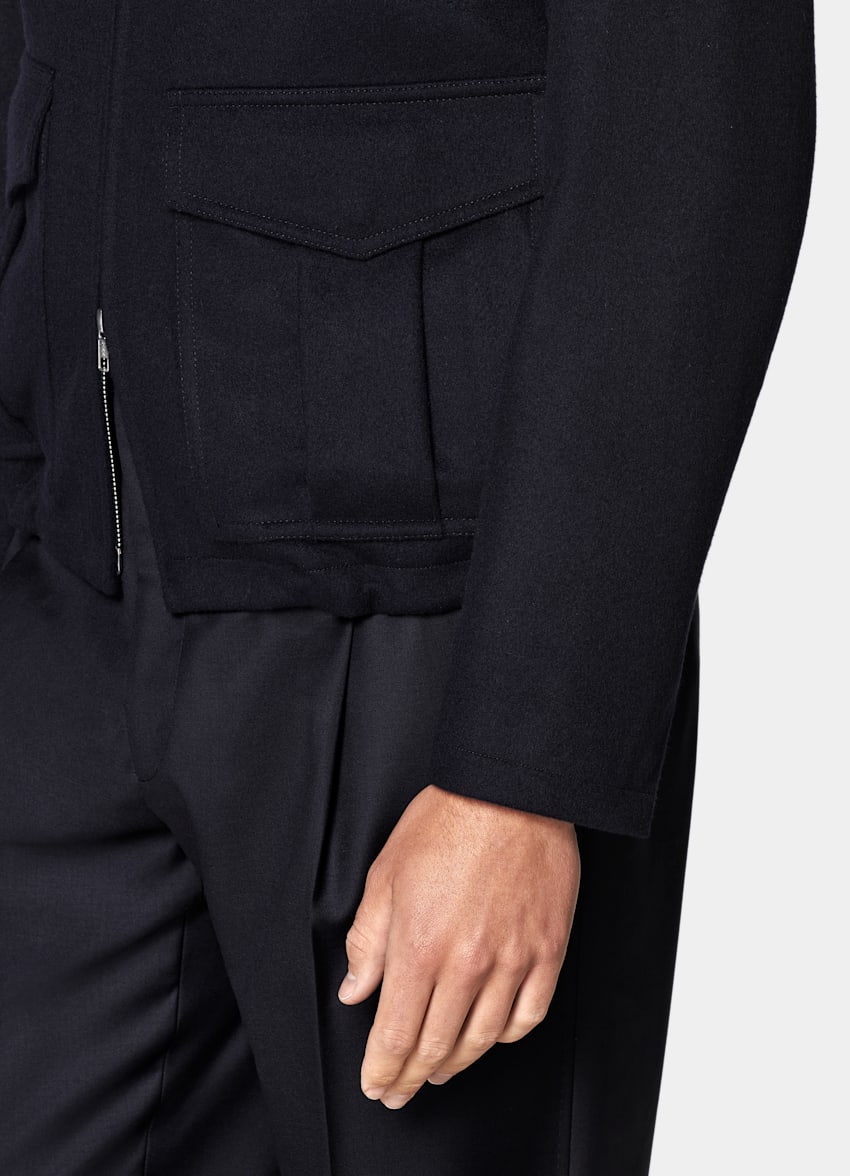 SUITSUPPLY Pure Wool Navy Bomber Jacket