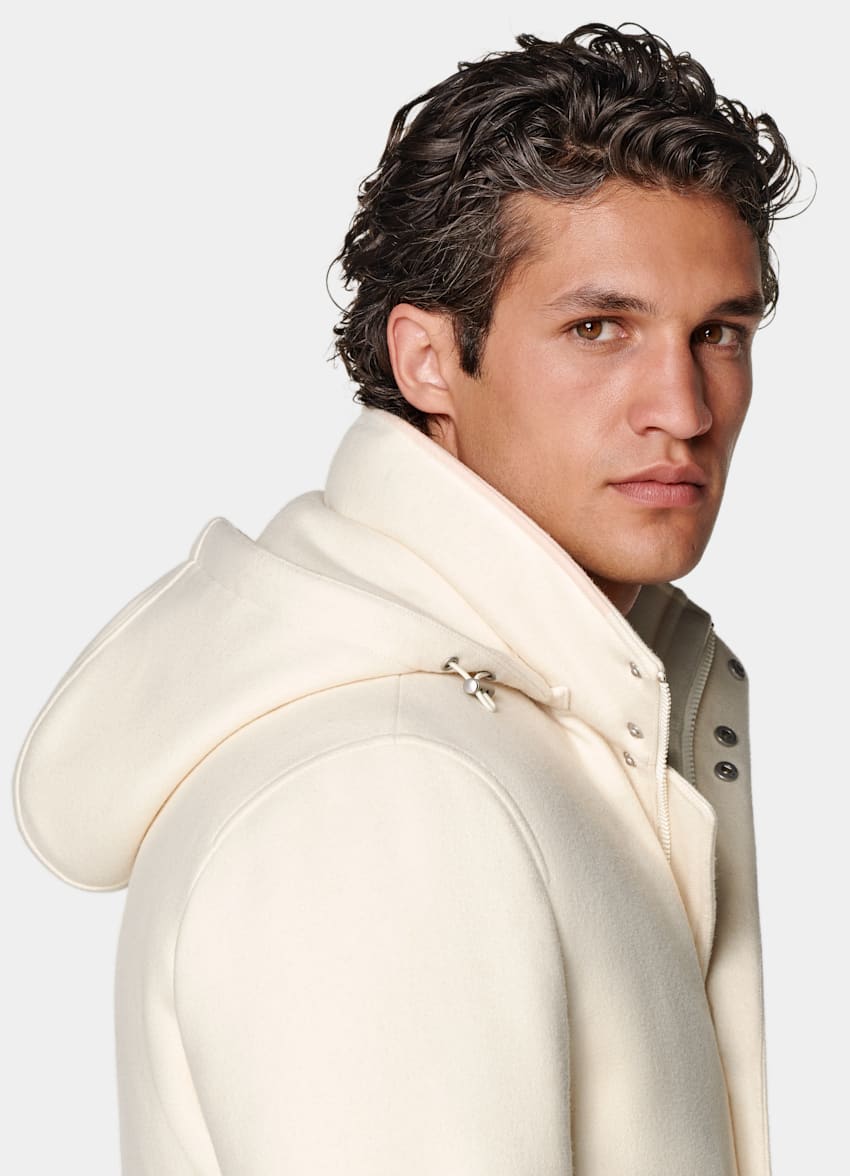 SUITSUPPLY Wool Cashmere by E.Thomas, Italy Off-White Padded Parka