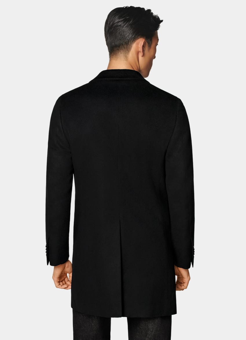 SUITSUPPLY Pure Cashmere by Rogna, Italy Black Overcoat