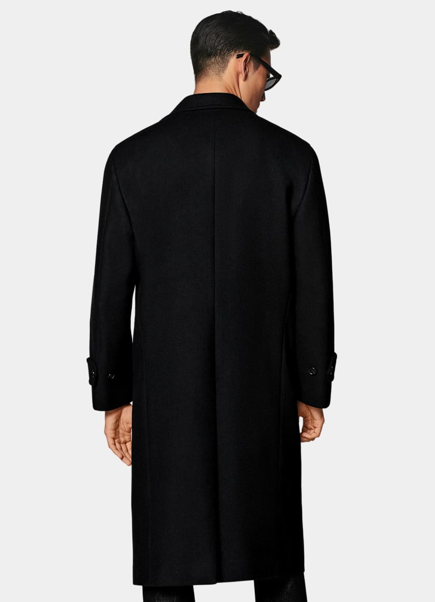 SUITSUPPLY Wool Cashmere by E.Thomas, Italy Black Overcoat