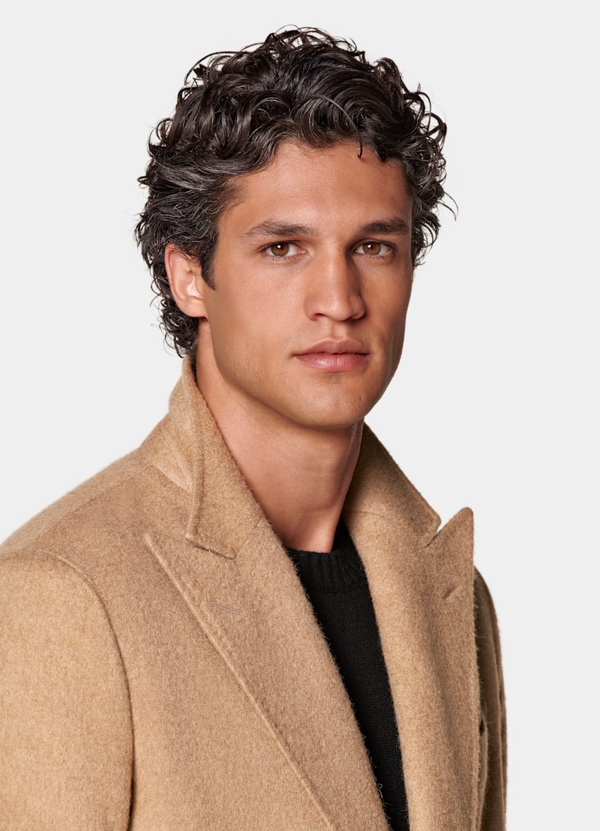 SUITSUPPLY Pure laine de chameau - Rogna, Italie Pardessus ceinturé marron moyen