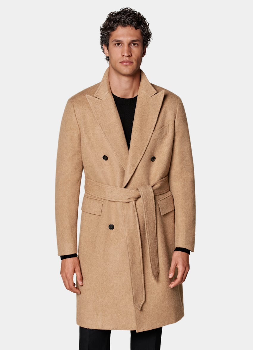 SUITSUPPLY Pure Camel by Rogna, Italy Mid Brown Belted Overcoat