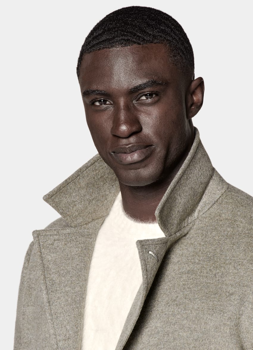 SUITSUPPLY Pure laine Manteau long vert clair