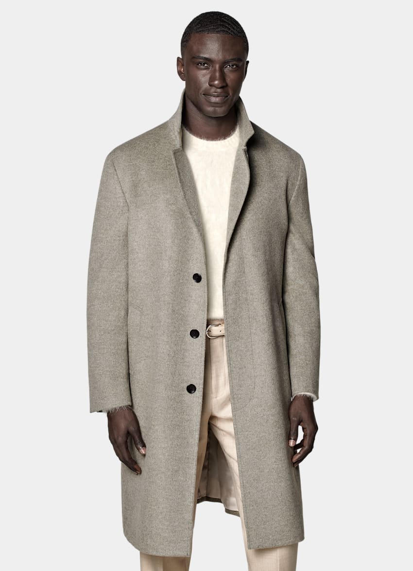 SUITSUPPLY Pure laine Manteau long vert clair