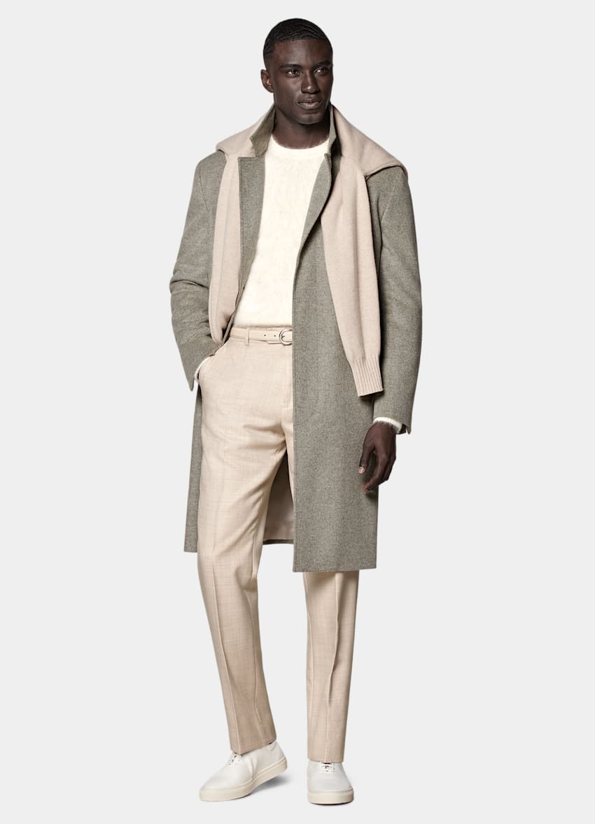 SUITSUPPLY Pure laine Manteau long vert clair