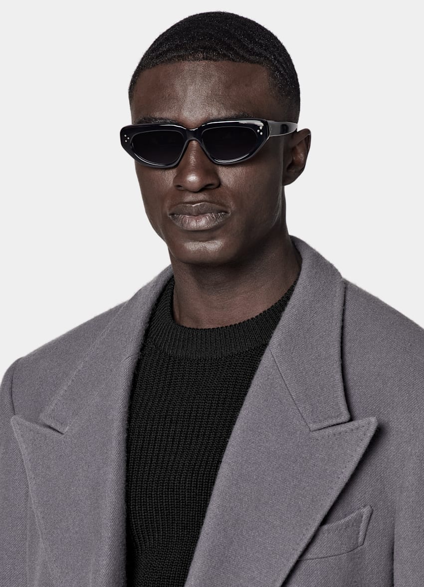 SUITSUPPLY Wool Cashmere by E.Thomas, Italy Mid Grey Overcoat